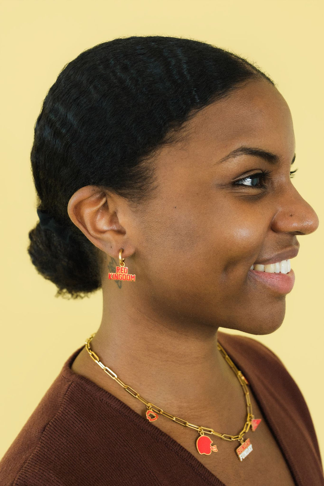 Kansas City Red Kingdom Huggie Hoop Earrings