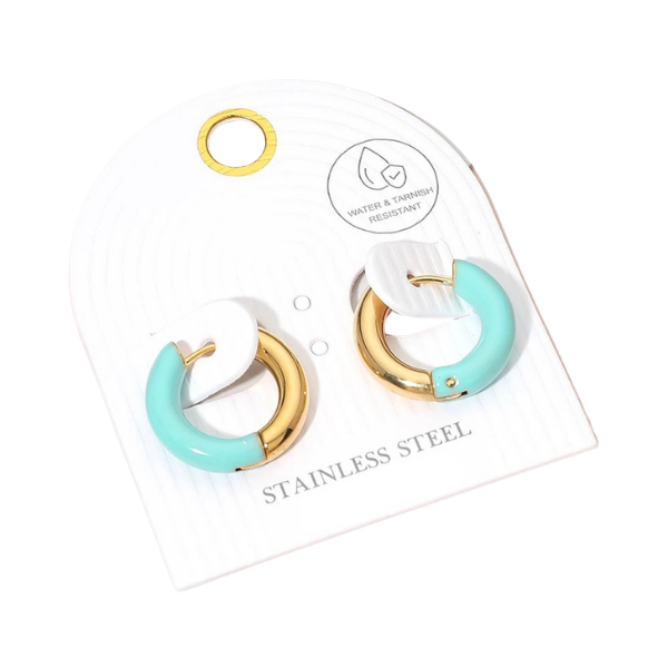 Two-Toned Huggie Hoop Earrings