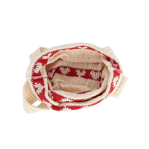 Knitted Heart Tote Bag