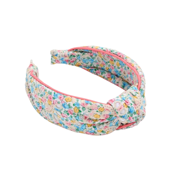 Quilted & Piped Top Knot Headband - Multi