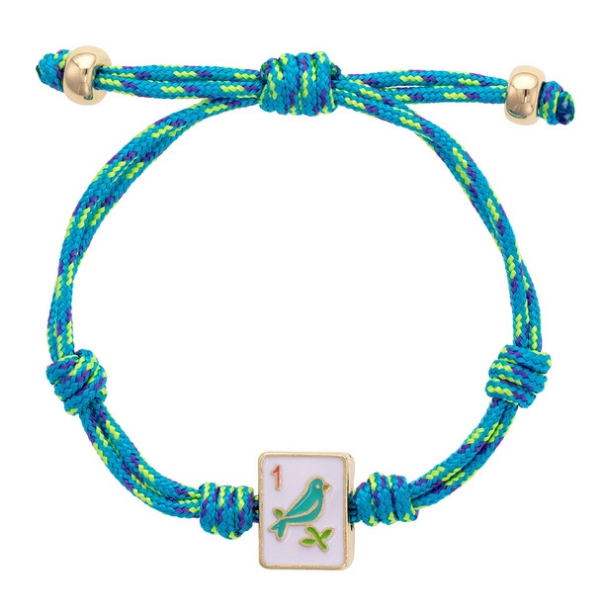 Mahjong Tile Cord Bolo Bracelet