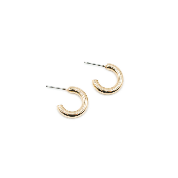 LA Gold Plated 15mm Chubby Hoop Earring