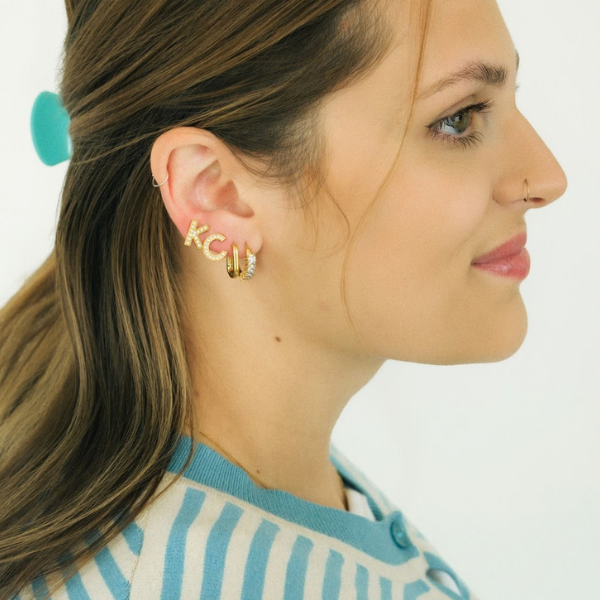 Kansas City Rhinestone Flat Back Stud Earrings