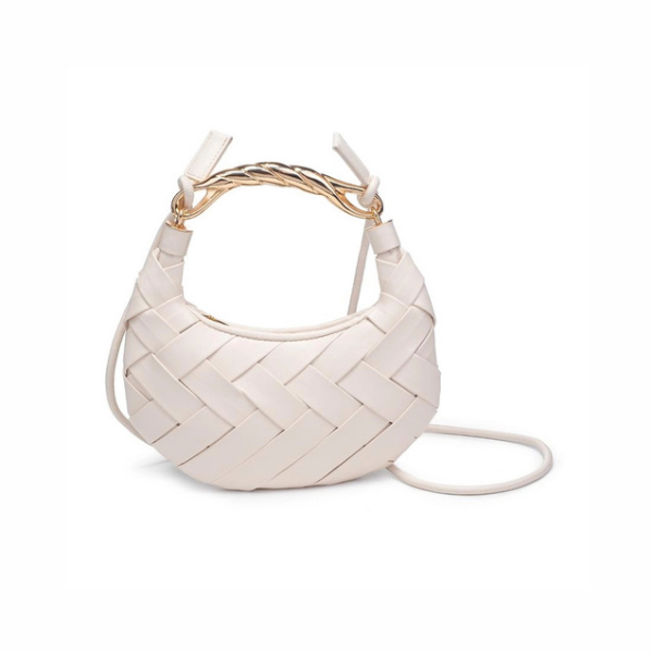 Woven Bag w/Gold Twisted Shoulder Strap