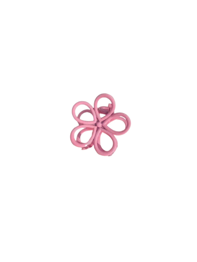 Small Metal Flower Claw Clip - Pink