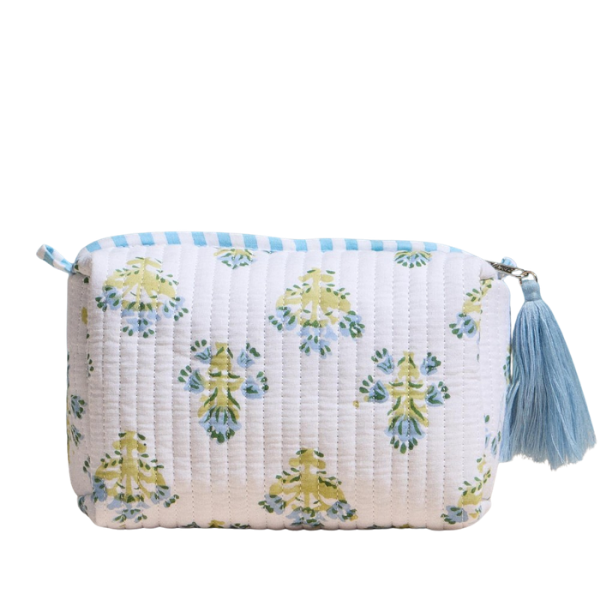 'The Getaway' Quilted Zipper Pouch w/Tassel