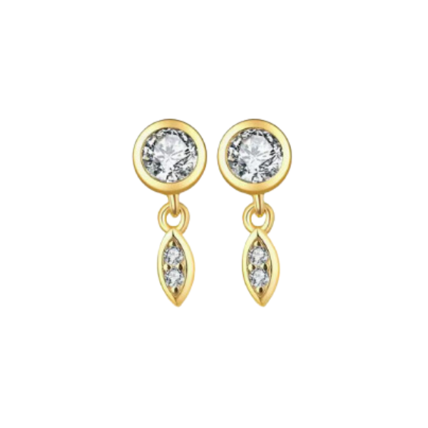 Rhinestone Bezel Stud Earrings