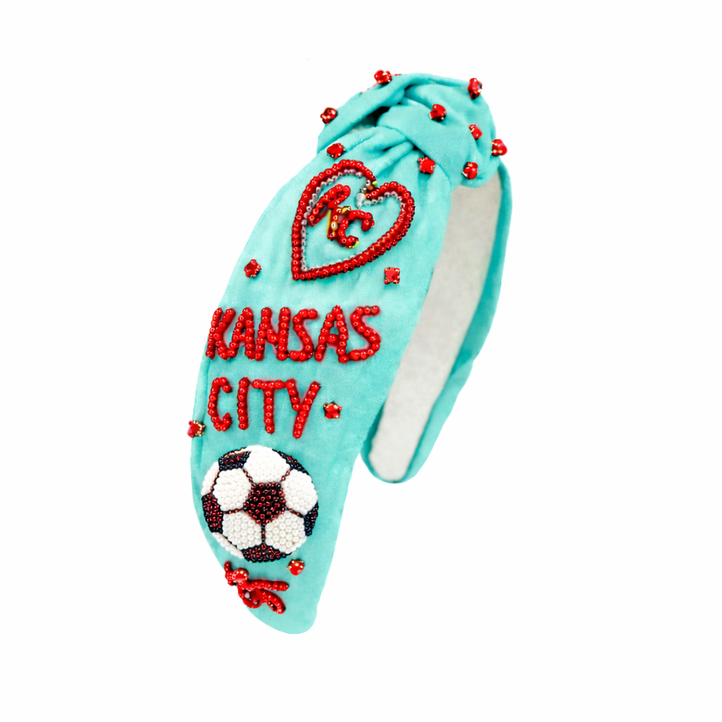 Kansas City 'Hearts' Soccer Beaded Headband
