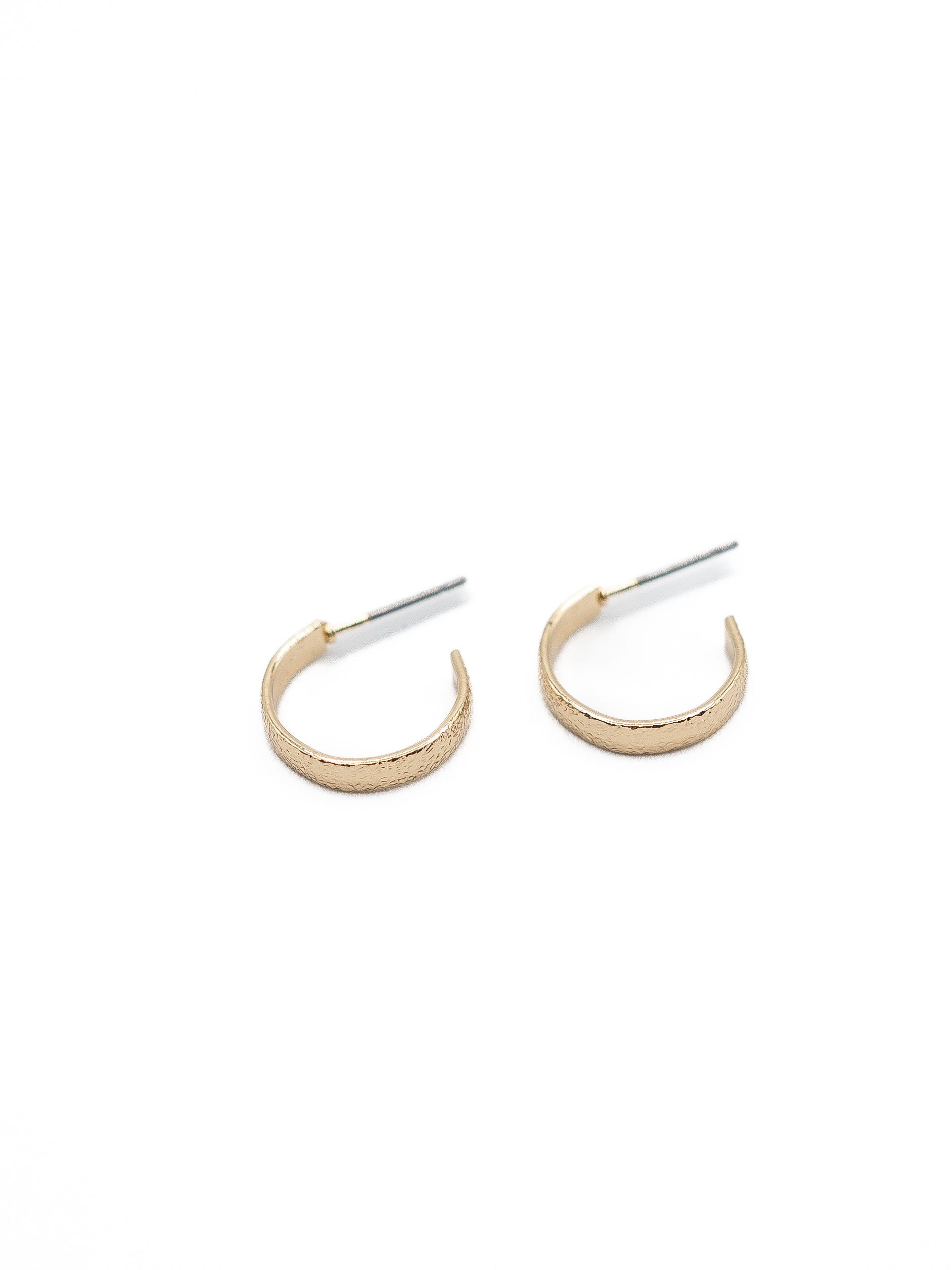 LA Small Sparkle Sandblast Hoop Earring