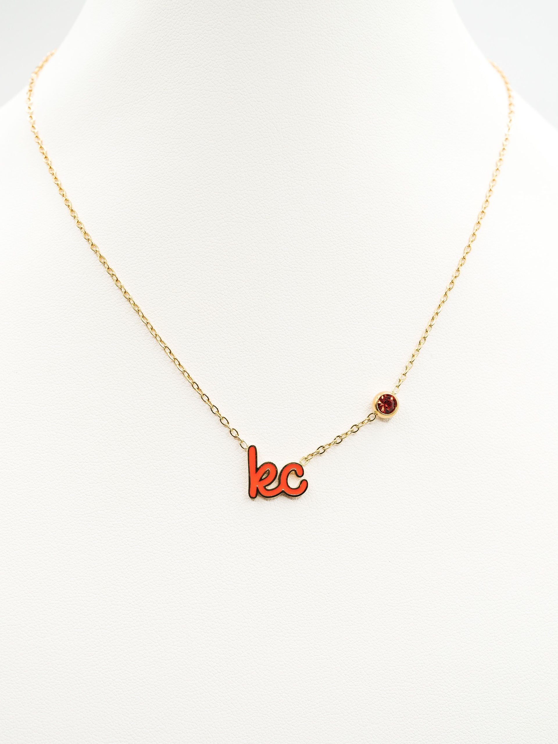 Kansas City Necklaces - Red KC Script w/Charm