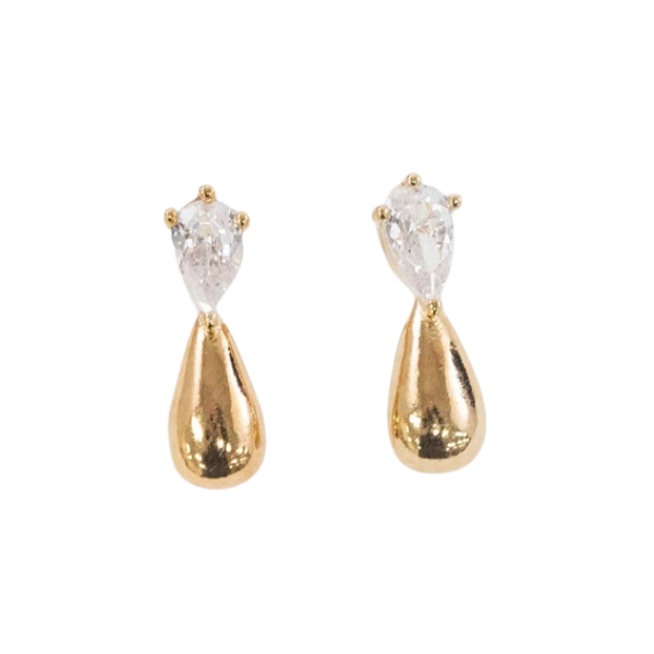 Pearl & Gold Droplet Statement Earrings