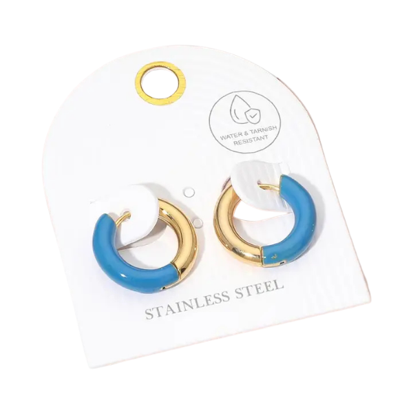 Two-Toned Huggie Hoop Earrings