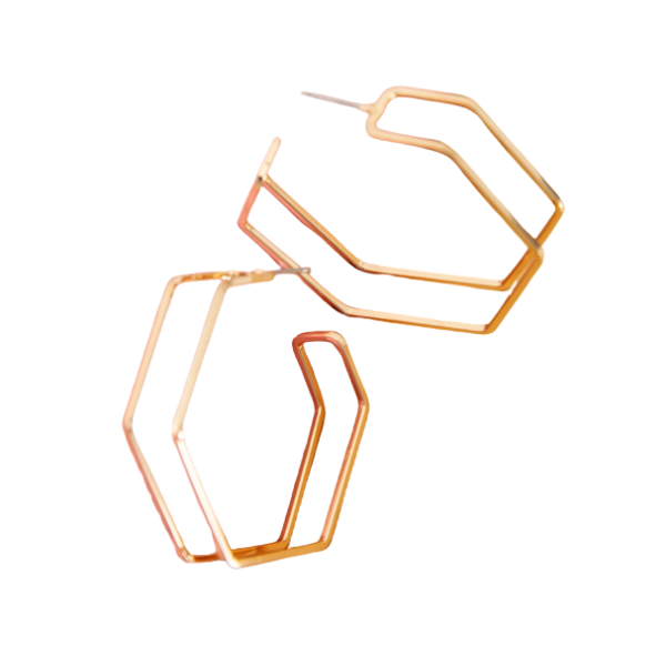 Geometric Double Lined Statement Hoops