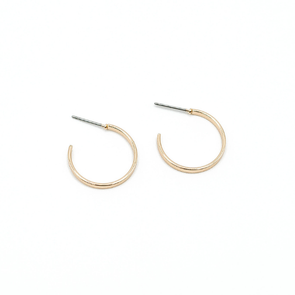 LA Gold Plated 26mm Thin Flat Hoop Earring