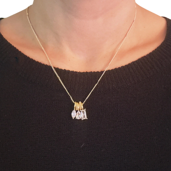 Sparkly Trio Pendants Necklace