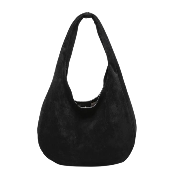 Slouchy Round Hobo Bag Black
