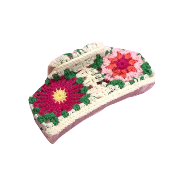 Crocheted Covered Claw Clip