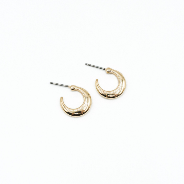 LA Gold Plated Small Chubby Crescent Hoop Earring