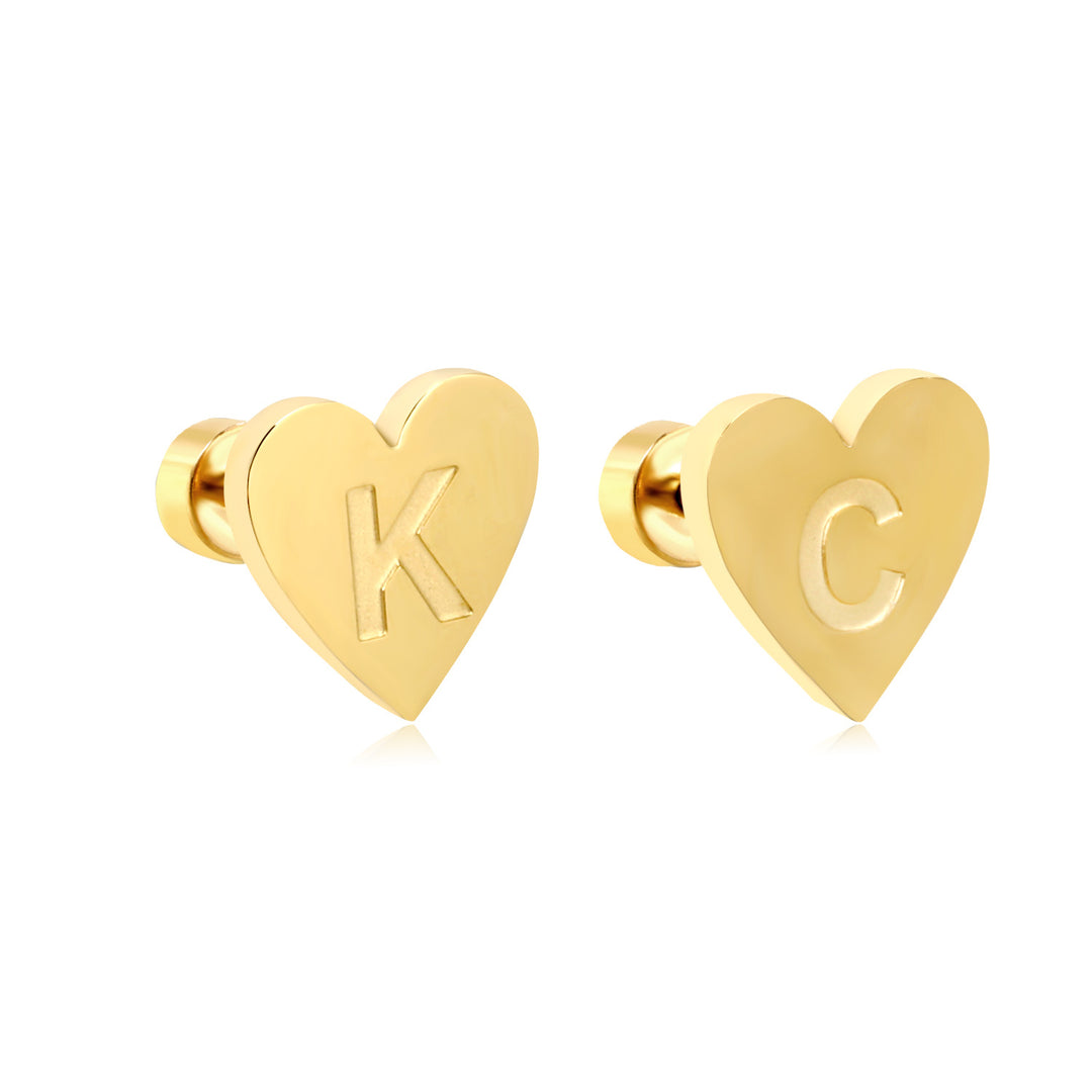 Kansas City Gold Heart Studs
