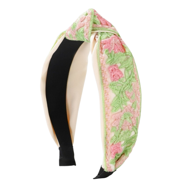 'Cottage Core' Embroidered Top Knot Headband