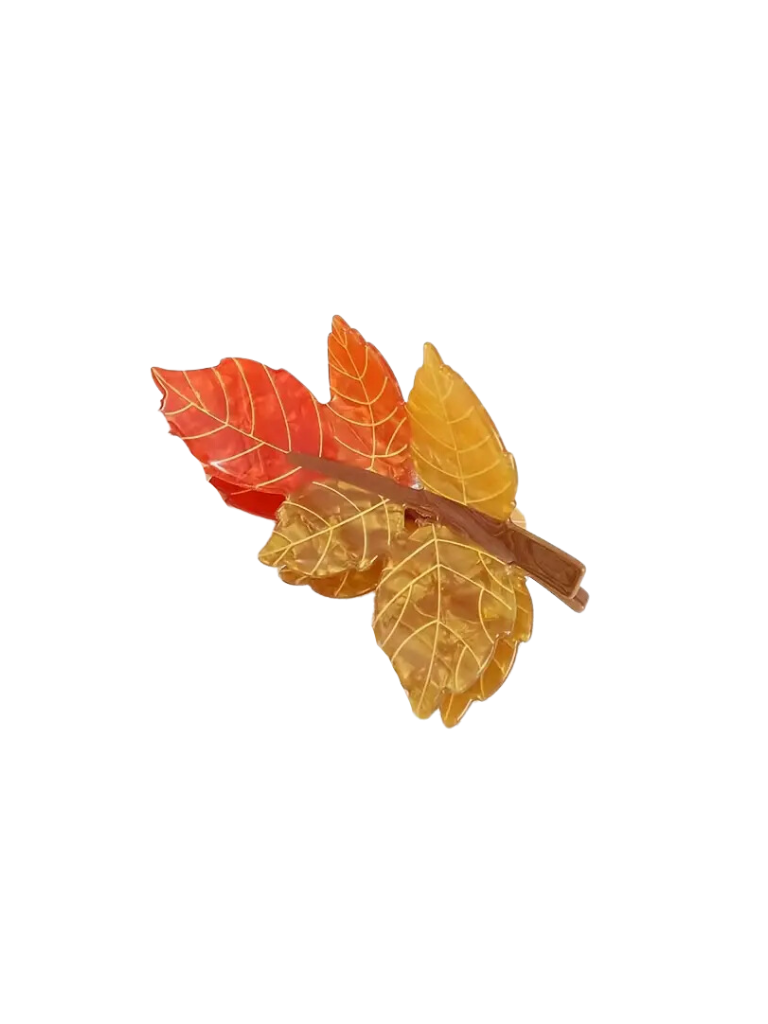 Orange & Yellow Fall Leaves Claw Clip