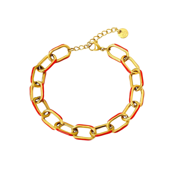Kansas City Red & Gold Chain Bracelet