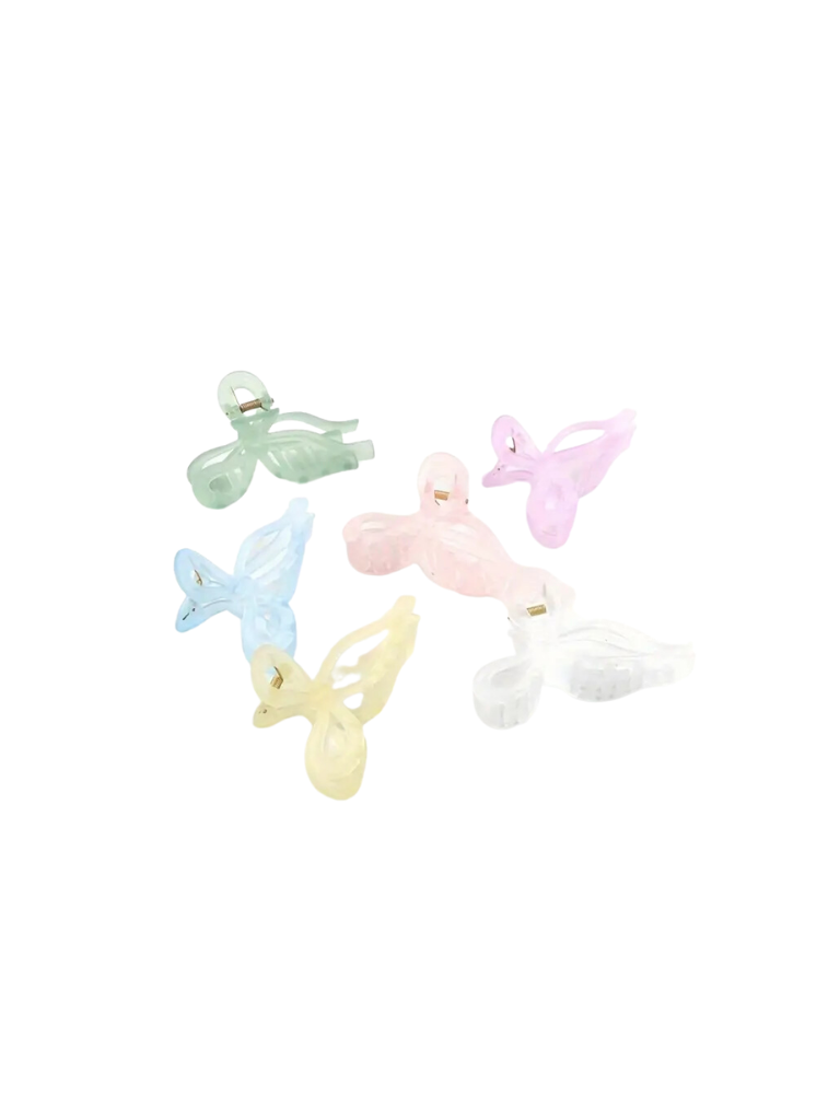 6pc Pastel Matte Bow Claw Clip Set