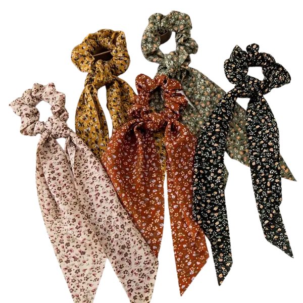 4pc Boho Scarf Scrunchie Set