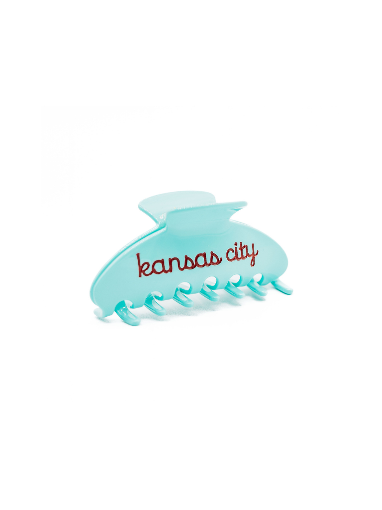 Kansas City Soccer Teal &amp; Red Claw Clip