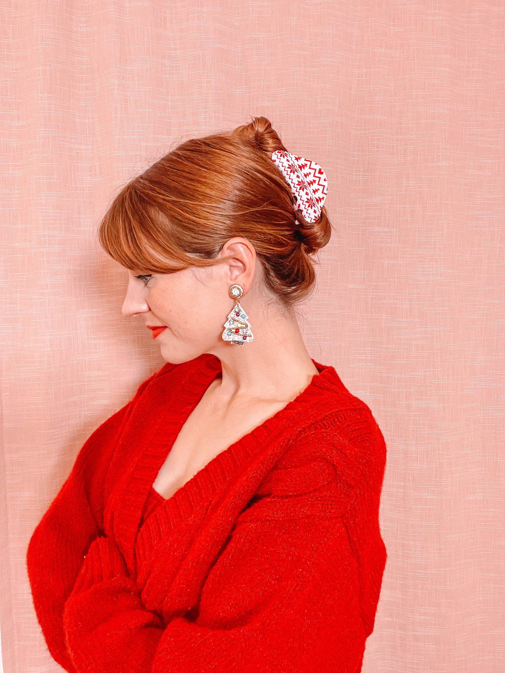 Holiday Claw Clips - Snowflake Winter Print