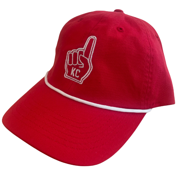 Kansas City Embroidered Hats - KC Foam Finger w/ White Cord