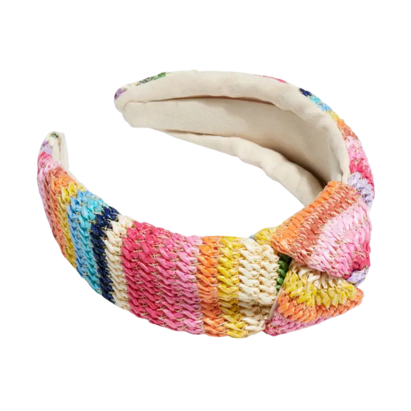 Rainbow Striped Top Knot Headband