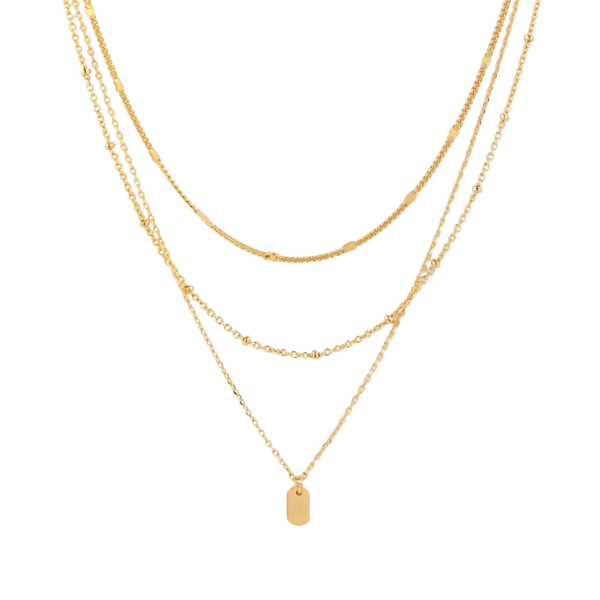 Layered Necklace w/Pearls & Oval Pendant Necklace