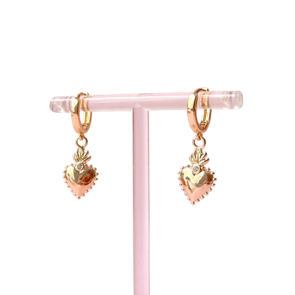 Aphrodite Heart Huggie Hoop Earrings