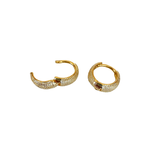 18k Gold Filled Tiny Textured Clicker Hoop Earrings