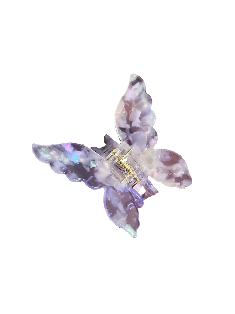 Colorful Purple Butterfly Claw Clip