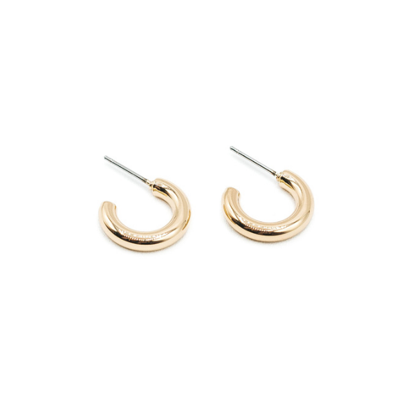 LA Gold Plated 15mm Chubby Hoop Earring