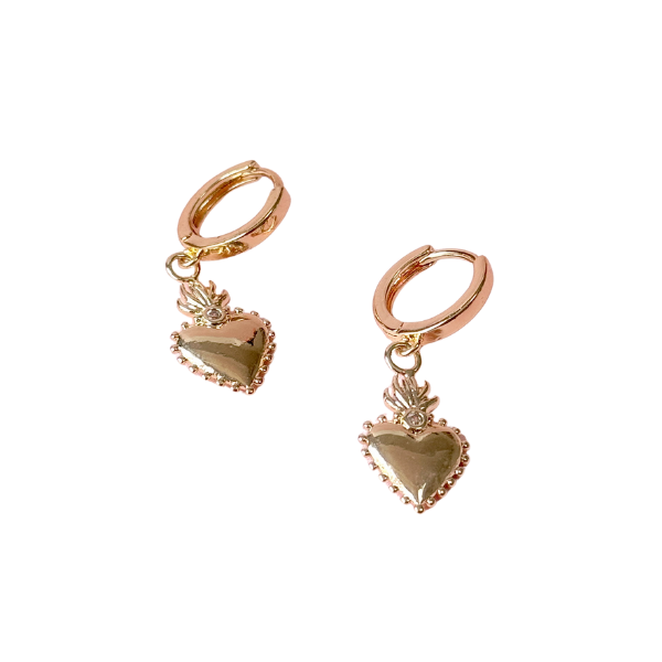 Aphrodite Heart Huggie Hoop Earrings