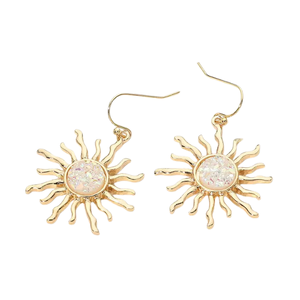 'Sunburst' Charm Drop Earrings