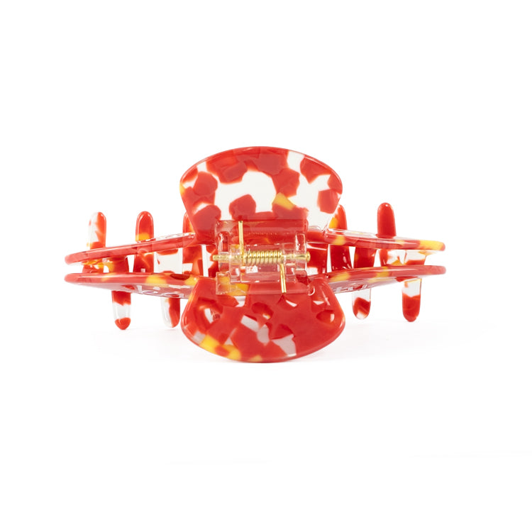 Kansas City Script Red &amp; Yellow Tortoise Claw Clip