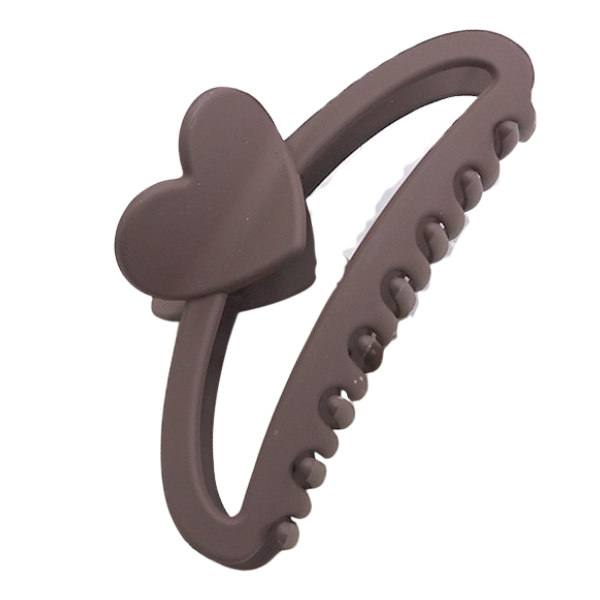 Heart Accented Matte Half Moon Claw Clip