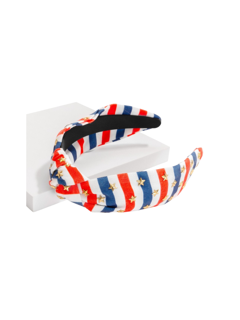 Red, White, Blue Stripes w/Star Studs Headband
