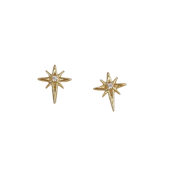 18k Gold Filled Starburst Stud Earrings