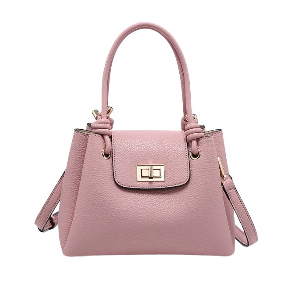 Zoey Triple Compartment Twist-Lock Closing Satchel