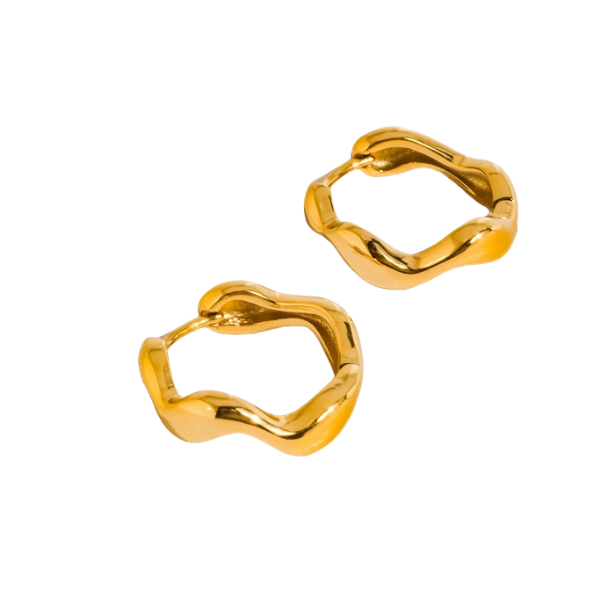 Bellac Wavy Gold Hoop Earrings