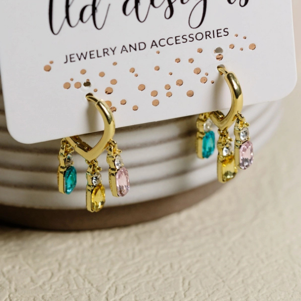 Colorful Raindrop Hoop Earrings