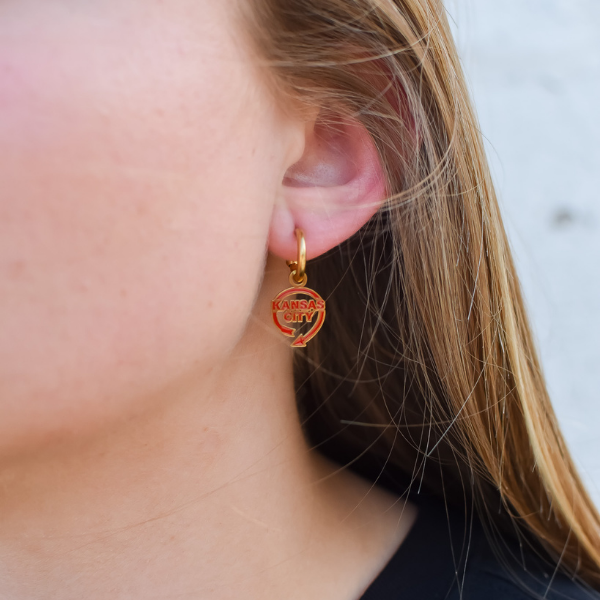 Kansas City Auto Sign Huggie Hoop Earrings