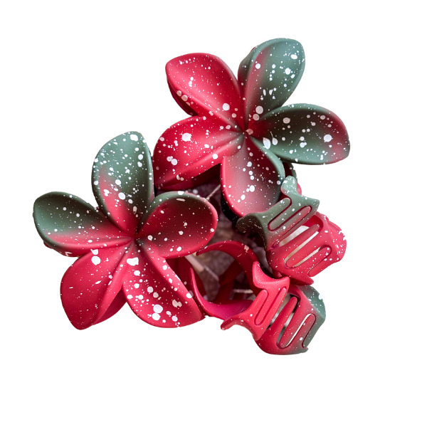 4pc Poinsettias Claw Clip Set