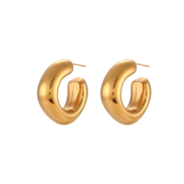 'Soft Glam' 18k Stainless Steel Gold Hoops