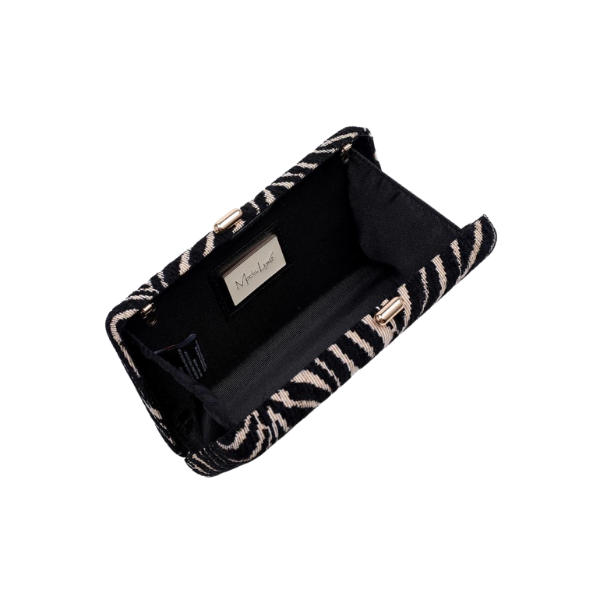 Sade Zebra Clutch Bag w/Chain Strap